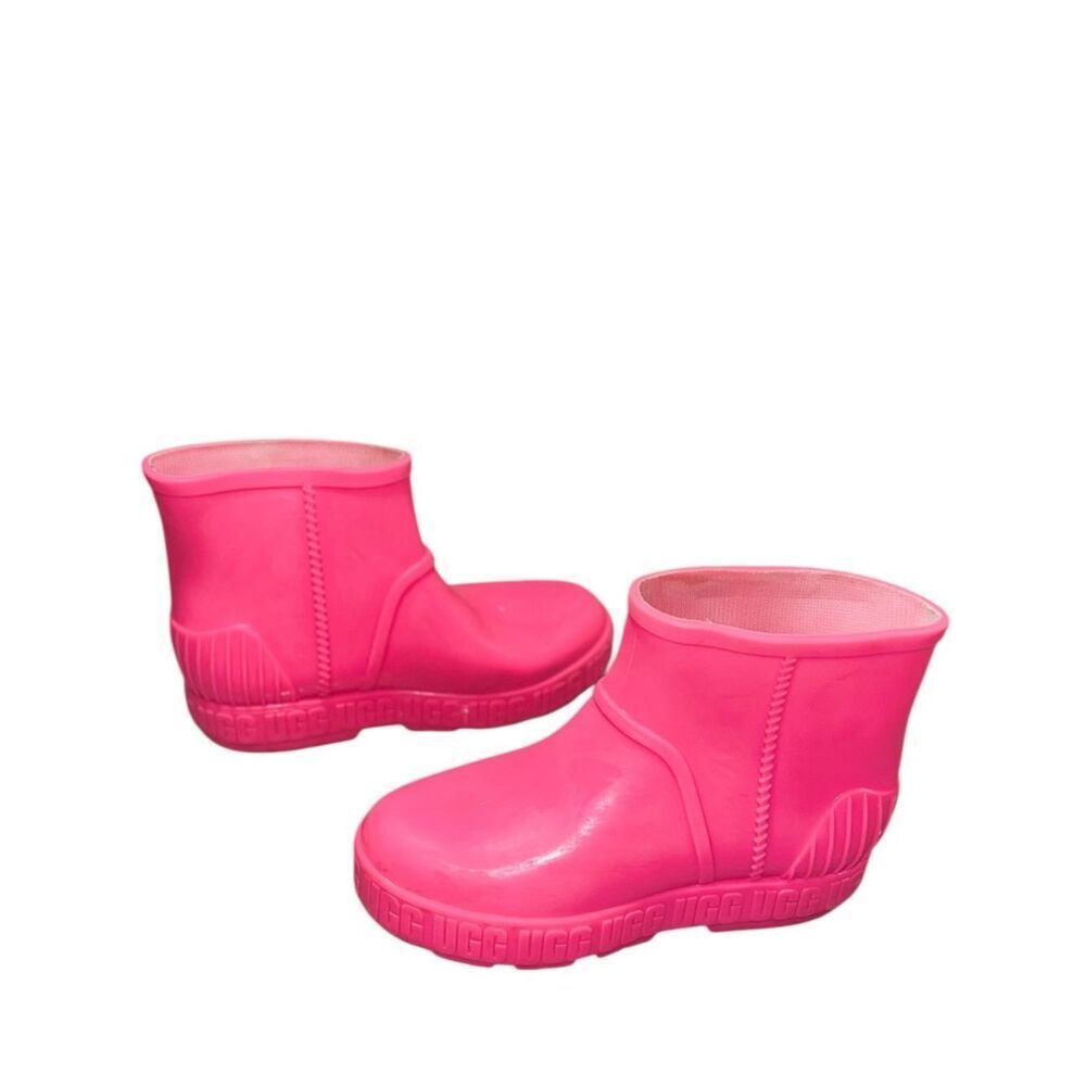 UGG Kids Pink Rain Boots Fleece Lined Size 13 Waterproof School Shoes - Picture 6 of 12